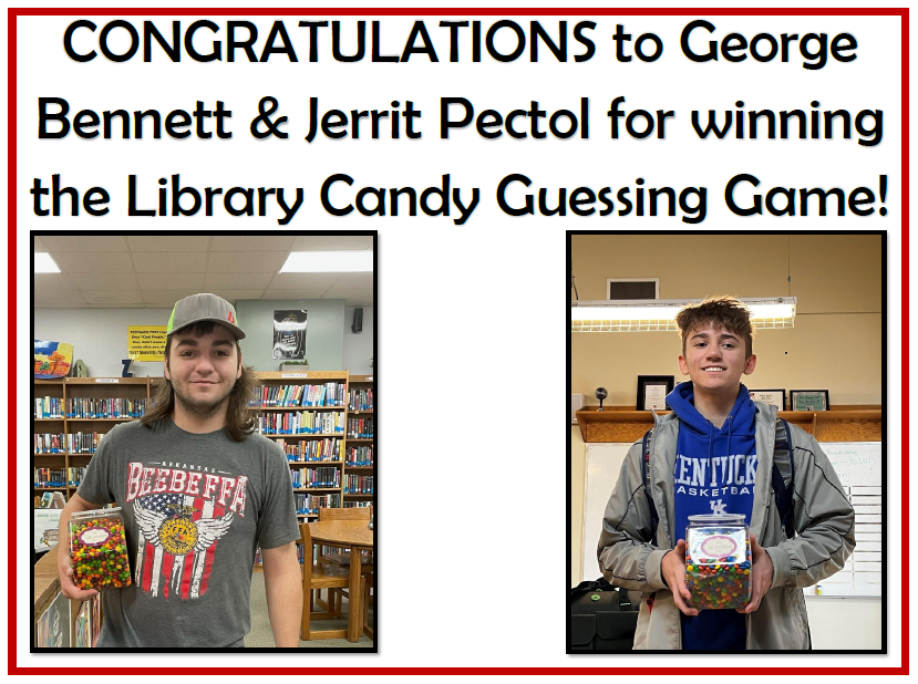 Library Candy Guessing Game Winners