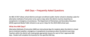 AMI Days Information